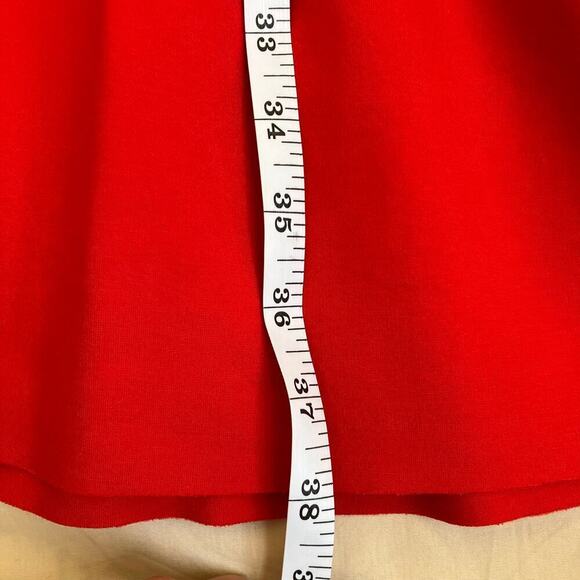 Anthropologie Maeve Alissa Swing Dress Red Drop Waist Mock Neck Flounce Sz S - Picture 16 of 16